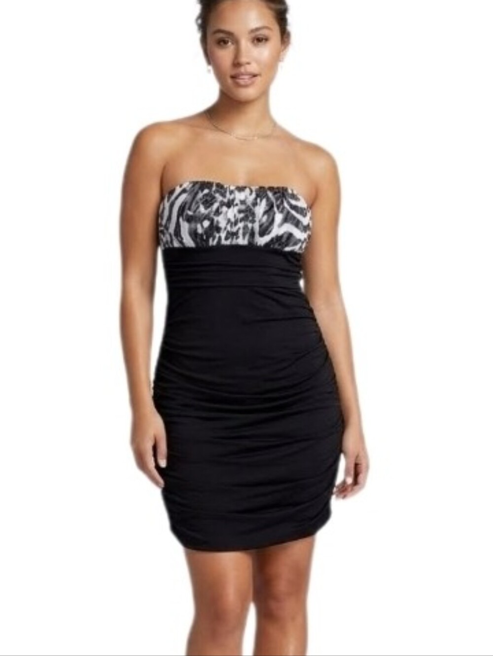 Body Central Dress Boutique Strapless Ruched Black Size S